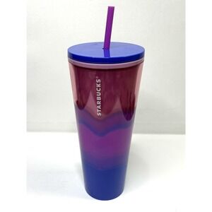 Starbucks Tumbler Summer 2020 Color Wave Pink Purple Blue 24 oz Cold Cup